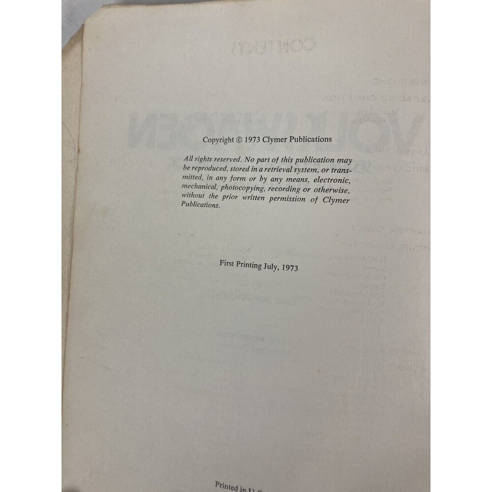 Clymer Publications Volkswagen service repair book 68’-73’ 411 and 412 Vintage - Picture 6 of 11